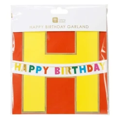 Rainbow Happy Birthday Paper Garland - 3M<Party Delights Online