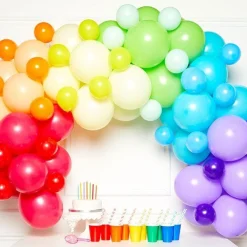 Rainbow Latex Balloon Arch Garland - 78 Balloons<Party Delights Hot