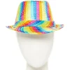 Rainbow Sequin Fedora Hat<Party Delights Outlet