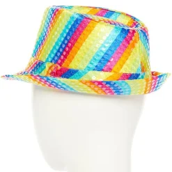 Rainbow Sequin Fedora Hat<Party Delights Outlet