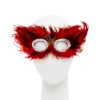 Red & Black Feather Masquerade Mask<Party Delights New