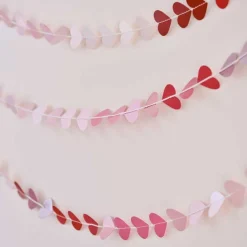 Red & Pink Ombre Heart Paper Garland - 5M<Party Delights Discount