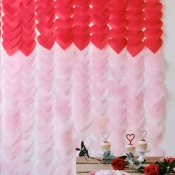 Red & Pink Ombre Heart Tissue Paper Backdrop<Party Delights Best