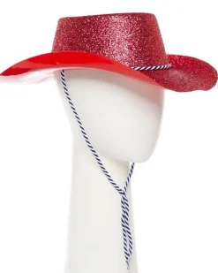 Red Glitter Cowboy Hat<Party Delights Online