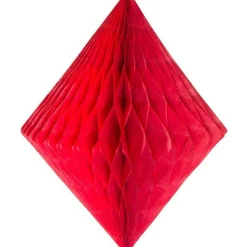 Red Honeycomb Diamond Decoration - 30Cm<Party Delights Online