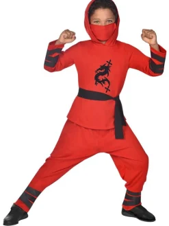 Kids' Party Delights Kids'<Red Ninja Warrior - Child And Teen Costume