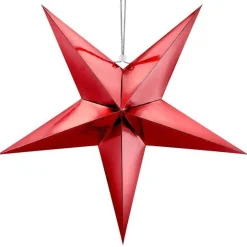 Party Delights Hanging Decorations<Red Paper Star Hanging Decoration - 70Cm