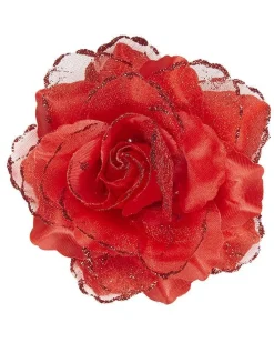 Women's Party Delights Women's<Red Rose Hair Clip With Glitter