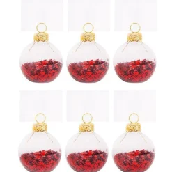 Party Delights Tableware<Red Star Confetti Place Card Holders - 5 X 5Cm (6Pk)