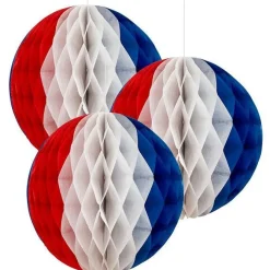 Red, White &Blue Honeycomb Decoration - 16Cm (3Pk)<Party Delights Outlet