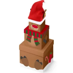 Party Delights Gift Wrapping<Reindeer Plush Stacking Boxes - 35Cm