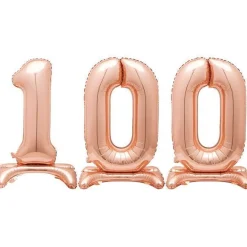 Rose Gold 100 Standing Balloon Kit - 30" Foil<Party Delights Best