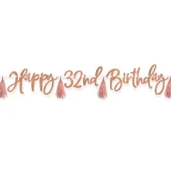 Rose Gold Happy Birthday Add-An-Age Banner - 2.74M<Party Delights Hot