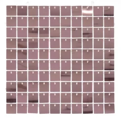 Rose Gold Sequin Acrylic Backed Wall Panel - 30Cm X 30Cm<Party Delights Clearance