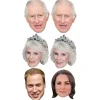 Royals Card Masks King Charles Iii, Camilla, Prince William, Princess Kate (6Pk)<Party Delights Hot