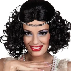 20S Black Wig With Headband<Party Delights Best