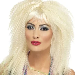 80S Blonde Crimped Wig<Party Delights Online