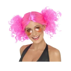 80S Neon Pink Bunches Wig<Party Delights