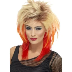 80S Red & Blonde Mullet Wig<Party Delights