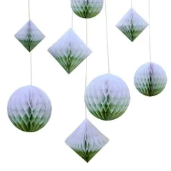 Sage Dip Dye Paper Honeycomb Decorations (8Pk)<Party Delights Discount