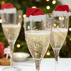 Party Delights Tableware<Santa Hat Glass Decorations (10Pk)