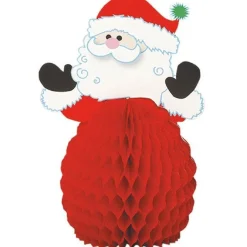 Party Delights Hanging Decorations<Santa Mini Honeycomb Decorations - 15Cm (4Pk)