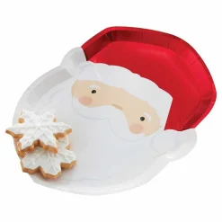 Party Delights Tableware<Santa Shaped Paper Plates 30Cm (8Pk)