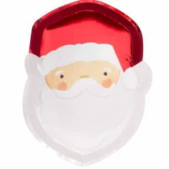 Party Delights Tableware<Santa Shaped Paper Plates 30Cm (8Pk)