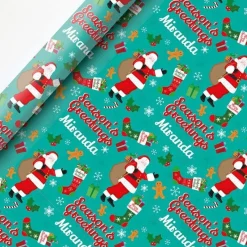Party Delights Gift Wrapping<Season's Greetings Christmas Personalised Wrapping Paper - 62 X 100Cm Sheet