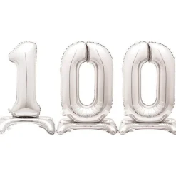 Silver 100 Standing Balloon Kit - 30" Foil<Party Delights Sale