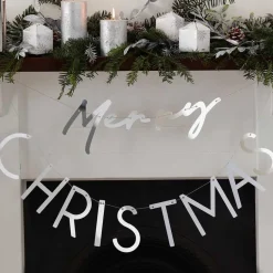 Silver Acrylic Merry Christmas Banner - 82Cm<Party Delights Sale