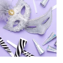 Silver And Feather Masquerade Masks For Couples<Party Delights Sale