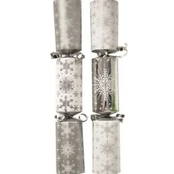 Party Delights Christmas Crackers<Silver And White Catering Crackers - 28Cm (50Pk)