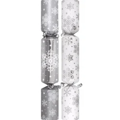 Party Delights Christmas Crackers<Silver And White Crackers - 30Cm (10Pk)