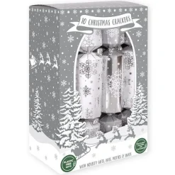 Party Delights Christmas Crackers<Silver And White Crackers - 30Cm (10Pk)