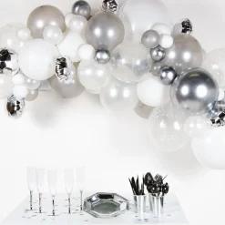 Silver Balloon Arch Garland Diy Kit - 66 Balloons<Party Delights Discount