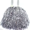 Silver Cheerleading Pom Poms - Standard Tinsel (2Pk)<Party Delights Discount
