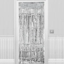 Silver Foil Door Curtain - 2.4M X 92Cm<Party Delights Outlet