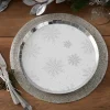 Party Delights Tableware<Silver Foil Snowflake Paper Plates - 25Cm (8Pk)