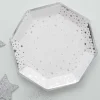 Party Delights Tableware<Silver Foil Star Paper Plates - 23Cm (8Pk)