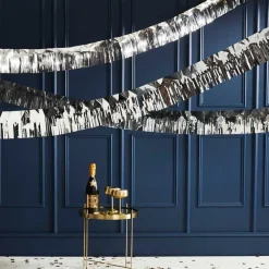 Silver Fringe Foil Garland - 5M<Party Delights Outlet