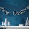 Party Delights Hanging Decorations<Silver Glitter Merry Christmas Wooden Banner - 1M
