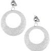 Silver Glitter Mod Earrings<Party Delights Best