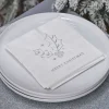 Party Delights Tableware<Silver Holly Merry Christmas Paper Napkins - 25Cm (16Pk)