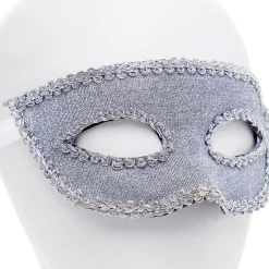 Silver Masquerade Mask With Ribbon<Party Delights Outlet