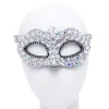 Silver Masquerade Mask With Gems & Rhinestones<Party Delights Outlet