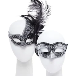 Silver Masquerade Masks For Couples<Party Delights Sale