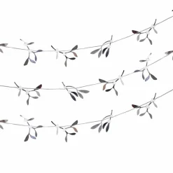 Party Delights Hanging Decorations<Silver Mistletoe Paper Garland - 5M