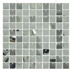 Silver Sequin Acrylic Backed Wall Panel - 30Cm X 30Cm<Party Delights Sale