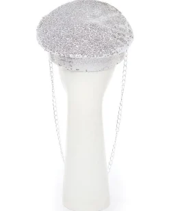 Silver Sequin Biker Hat<Party Delights New